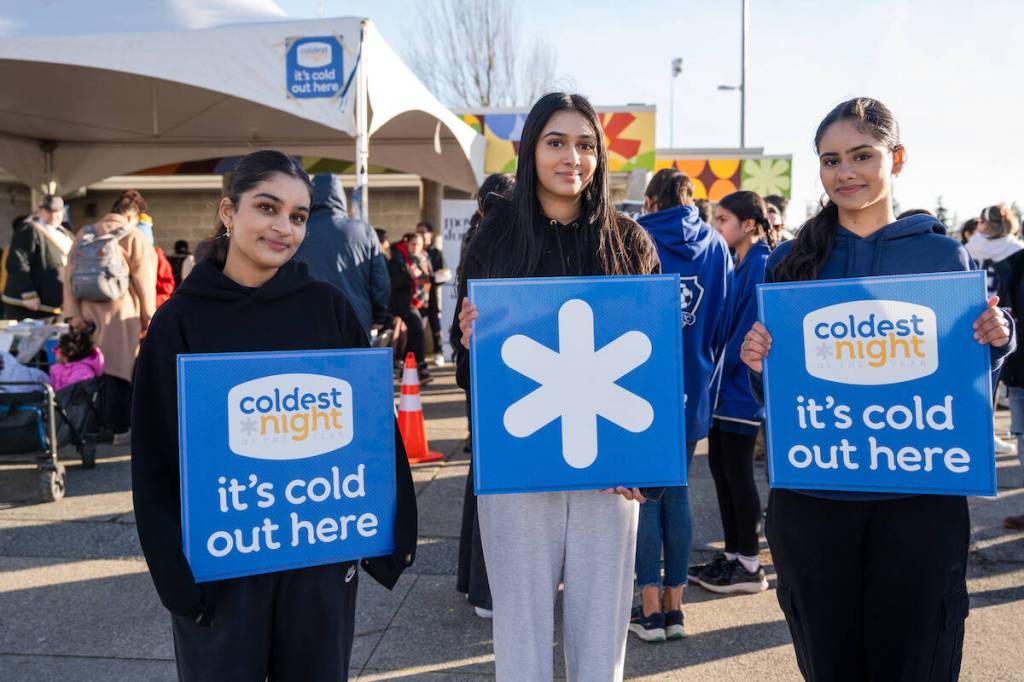 People at the Coldest Night of the Year fundraising walk at Newton Athletic Park on Saturday, Feb. 28, 2026. (Contributed/When Love Happens Photography)